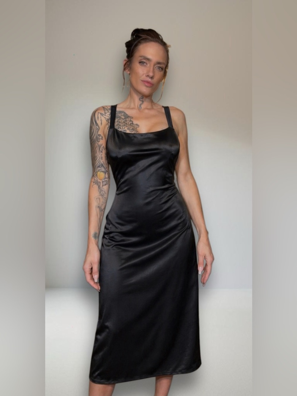 ASOS DESIGN Black Satin Slip Dress Women’s US 10